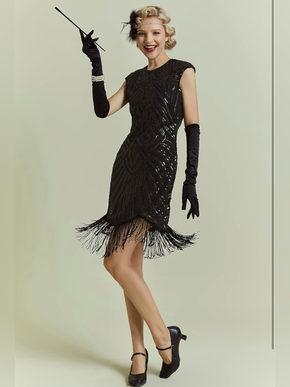 Women's Flapper Dresses 1920s Beaded Fringed Great Gatsby Dress